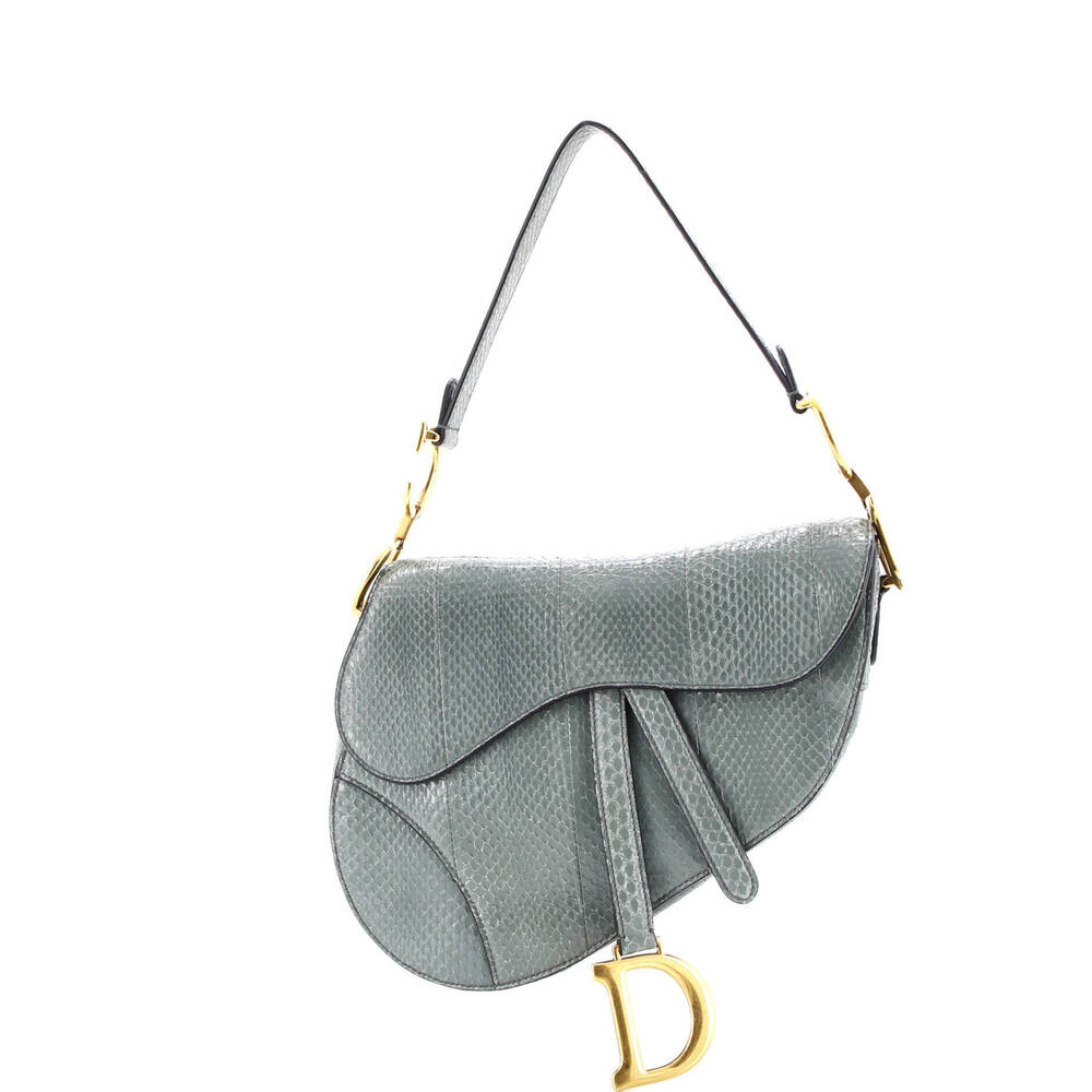 Christian Dior Medium Saddle Handbag Python - image 1